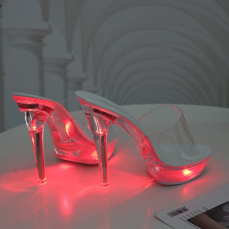 High Heel Luminous Fashionable Women Slippers - fadidesign