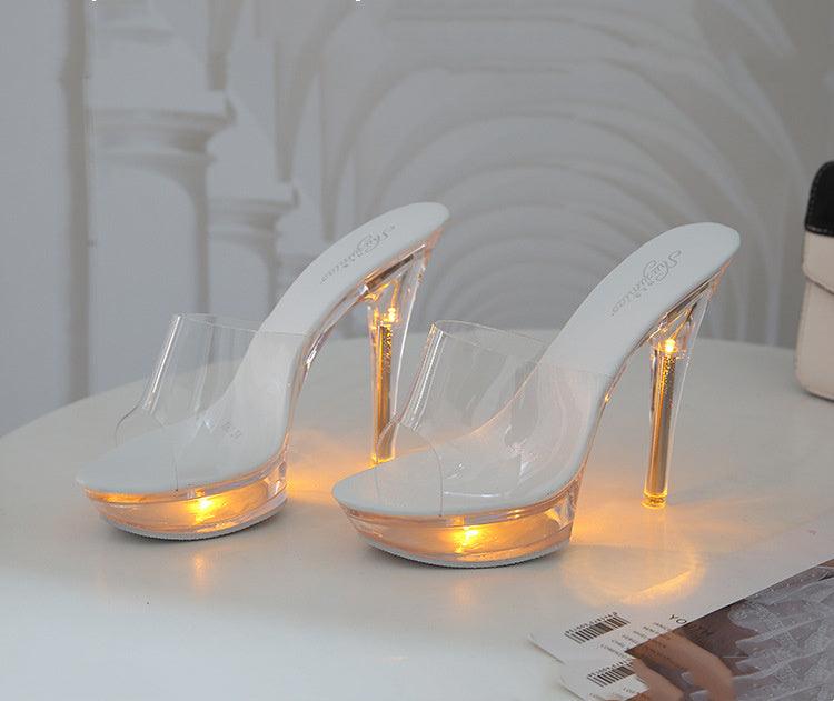 High Heel Luminous Fashionable Women Slippers - fadidesign