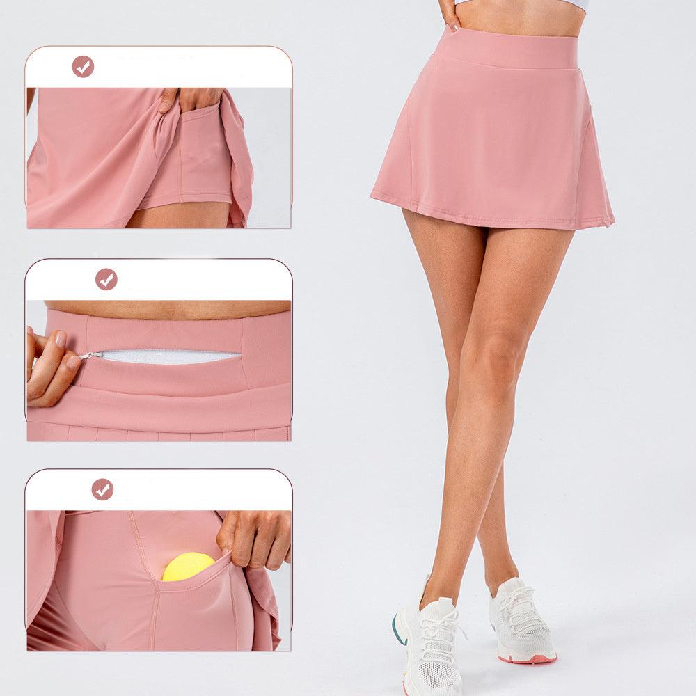 High Quality Tennis Skirt With Zipped Pocket Women Pleated Sports Skirt - fadidesign