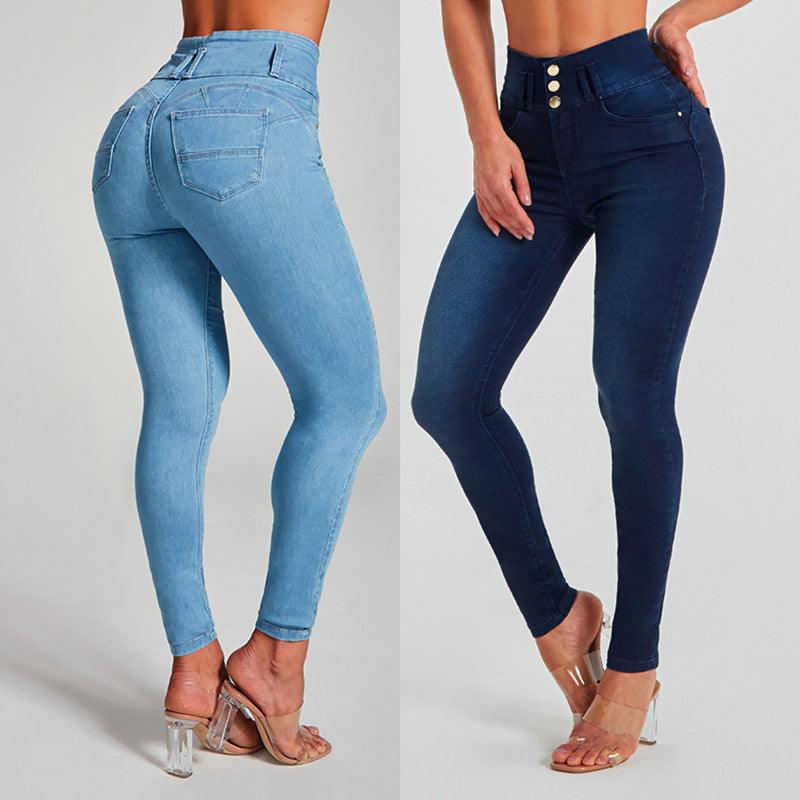 High Waist Jeans Women's Skinny Trousers Tight Stretch Shaping And Hip Lifting Pants - fadidesign