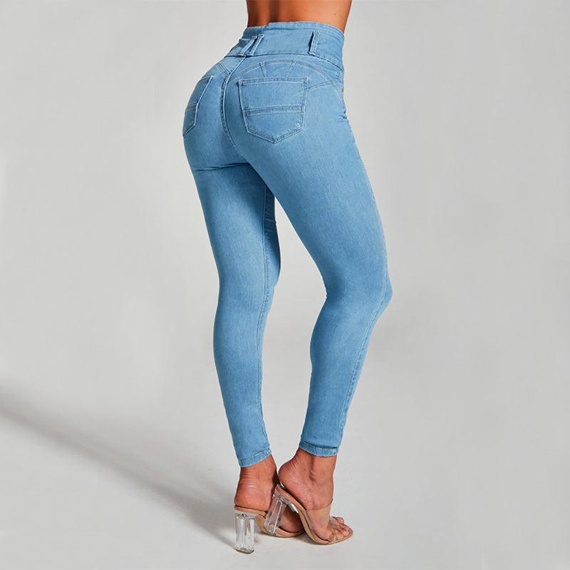 High Waist Jeans Women's Skinny Trousers Tight Stretch Shaping And Hip Lifting Pants - fadidesign