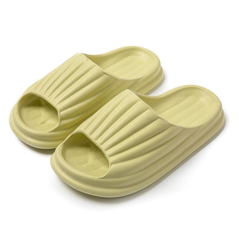 Home Slippers Women Men New Solid Striped Peep-toe Shoes House Floor Bathroom Slippers For Couple - fadidesign