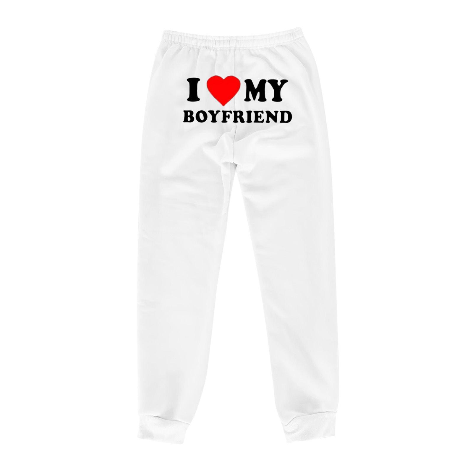 I Love MY BOYFRIEND Printed Trousers Casual Sweatpants Men And Women Sports Pants - fadidesign