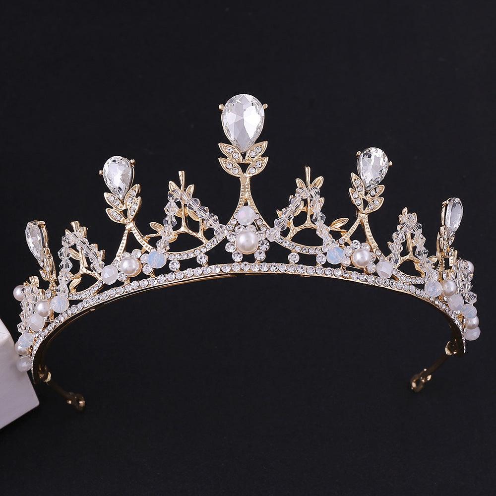 Korean Style Bridal Crown Earring Set - fadidesign