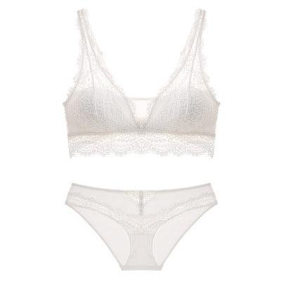 Laceless Bra Gathering Bra Lace Bra Set - fadidesign