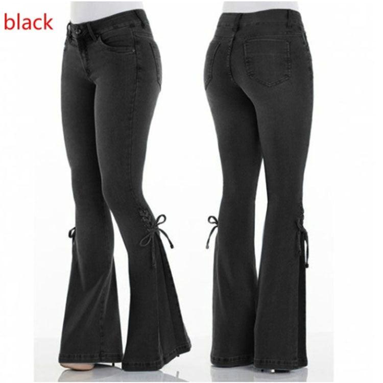 Ladies jeans mid-waisted denim trousers stretch jeans - fadidesign