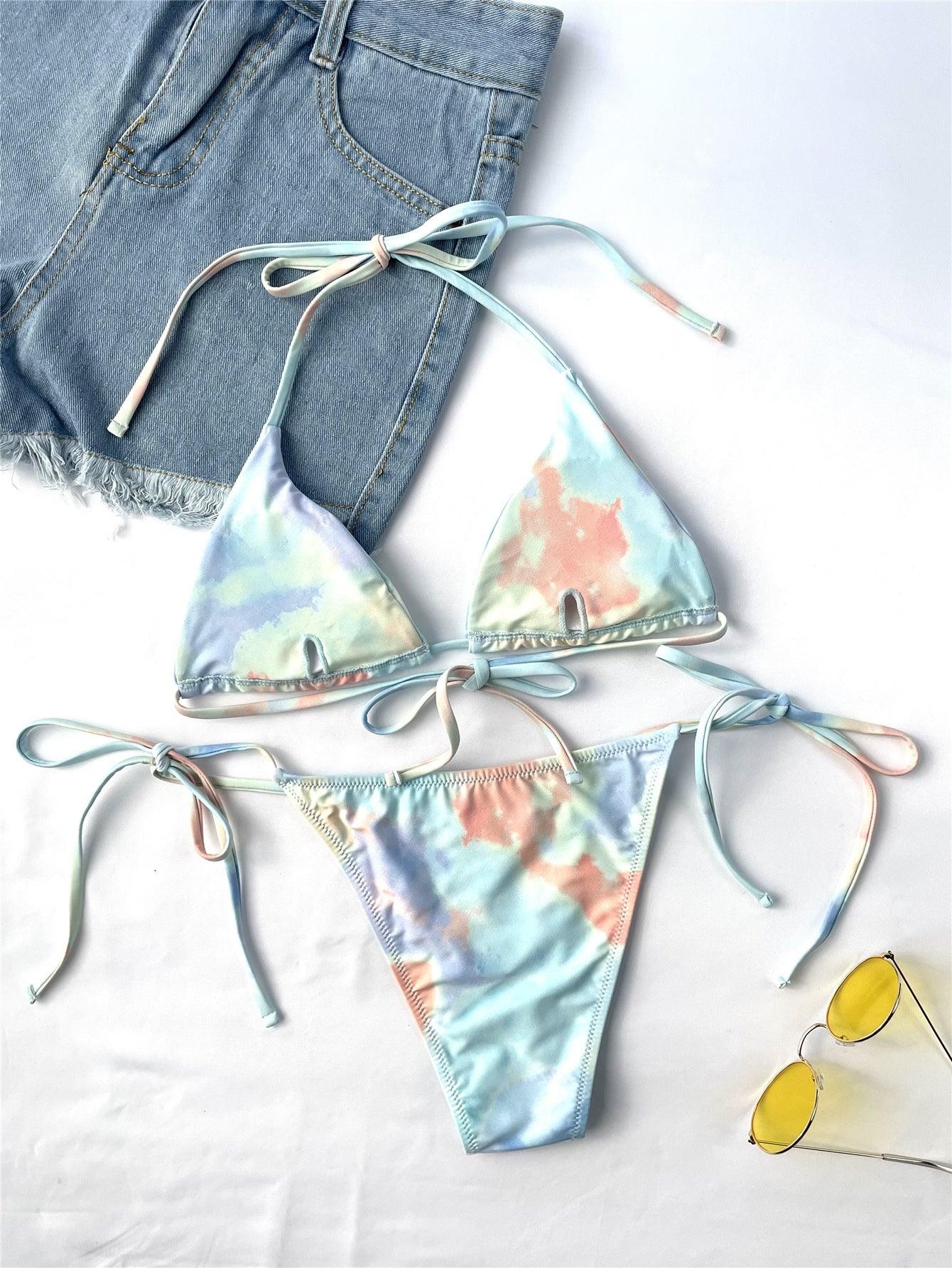 Ladies Split Swimsuit Tie-dye Sexy Bikini - fadidesign