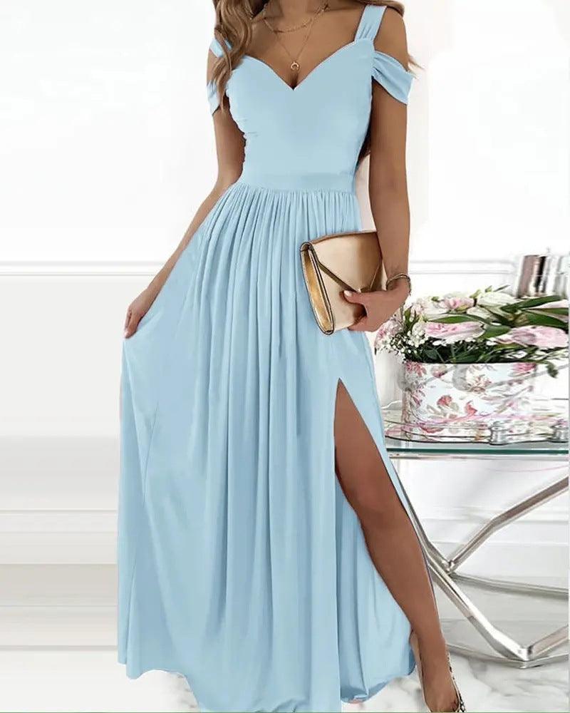 Long Floor Length Elegant Greek Style Pleated Dress - fadidesign