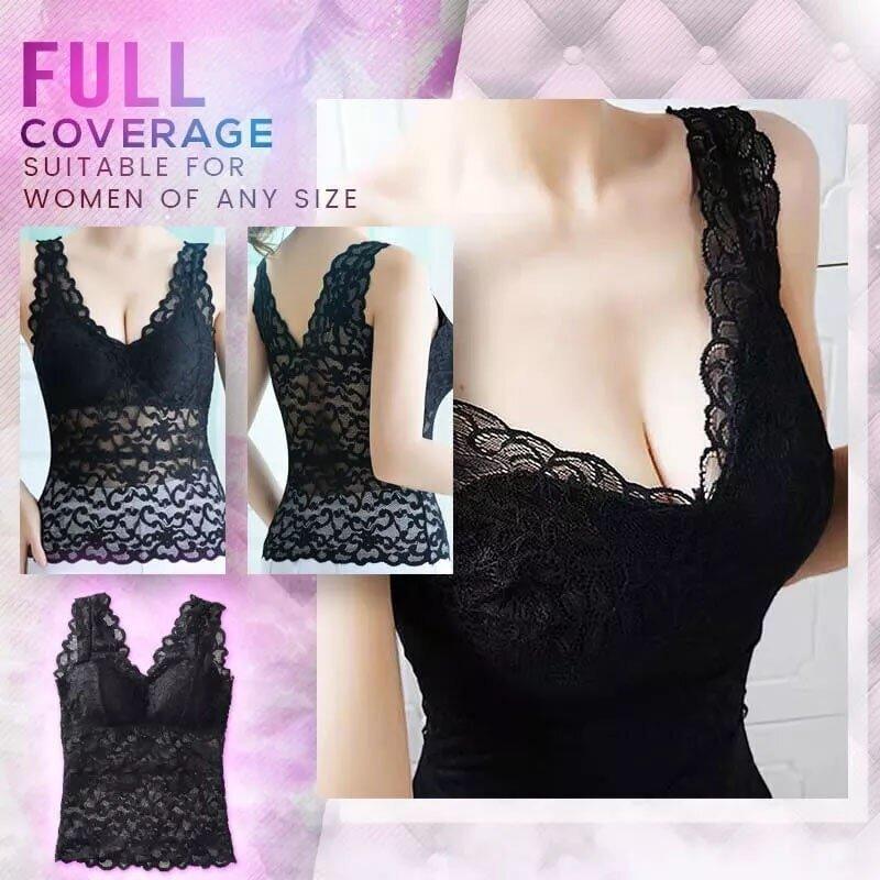 Long V Tie Lace Wrap Chest Strap Chest Pad Vest - fadidesign