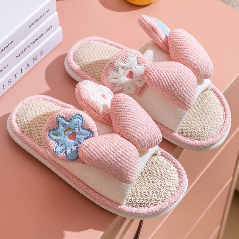 Lovely Women High Linen Slippers With Thick Soles - fadidesign