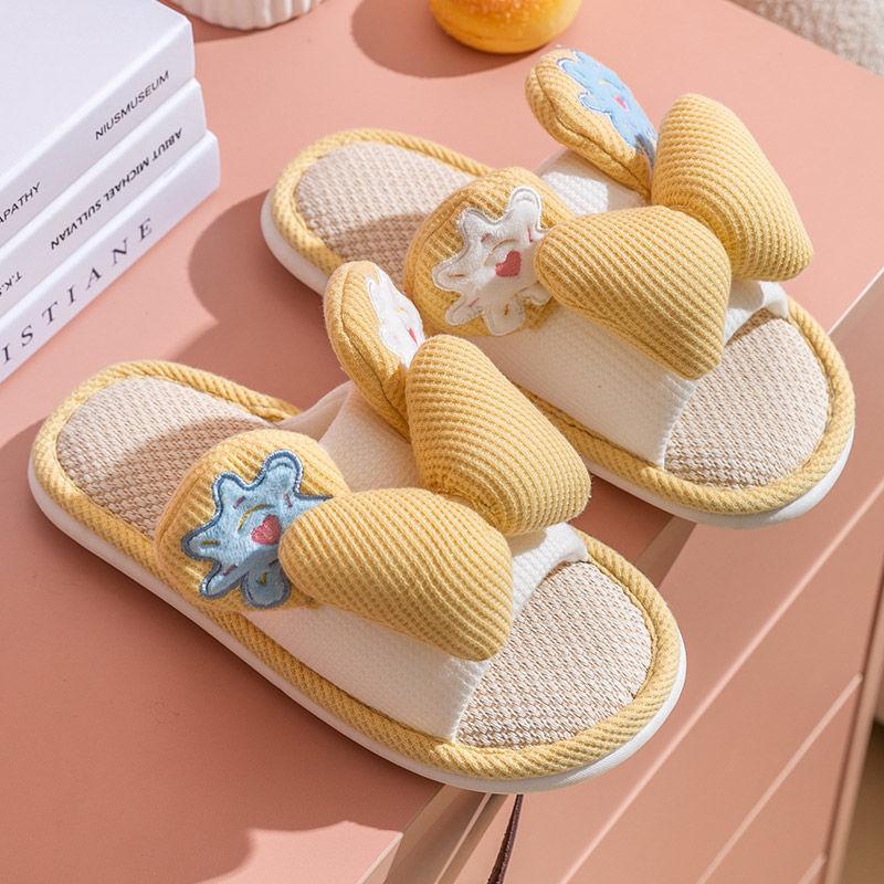 Lovely Women High Linen Slippers With Thick Soles - fadidesign