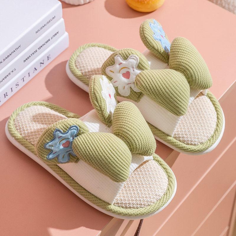 Lovely Women High Linen Slippers With Thick Soles - fadidesign