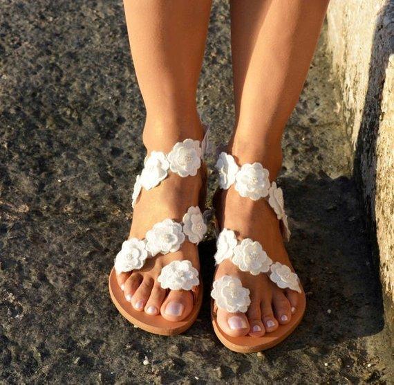 Manufacturers produce summer foreign trade new pu toe flowers flat bottom set ladies fashion large size sandals women now - fadidesign