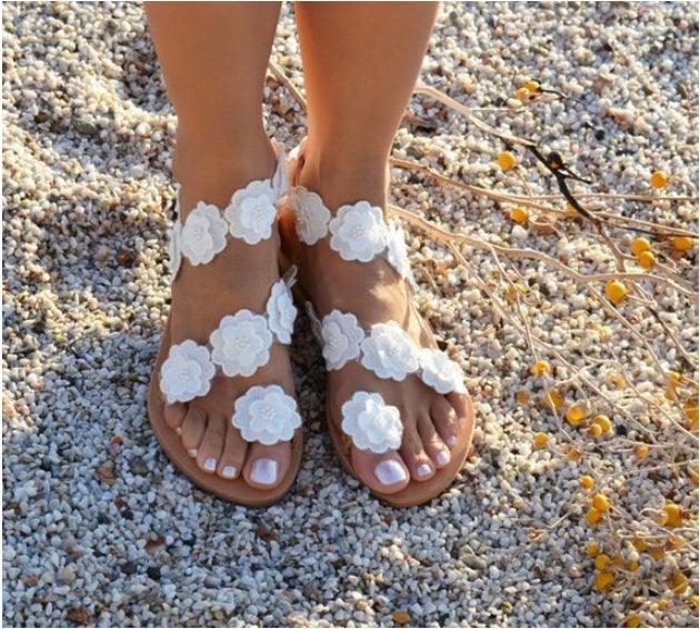 Manufacturers produce summer foreign trade new pu toe flowers flat bottom set ladies fashion large size sandals women now - fadidesign