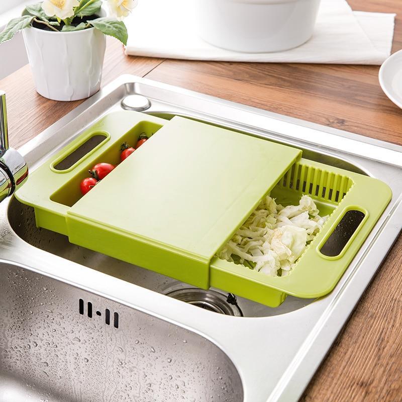 Multifunction Kitchen Chopping Blocks Sinks Drain Basket Cutting Board Vegetable Meat Tools Kitchen Accessories Chopping Board - fadidesign