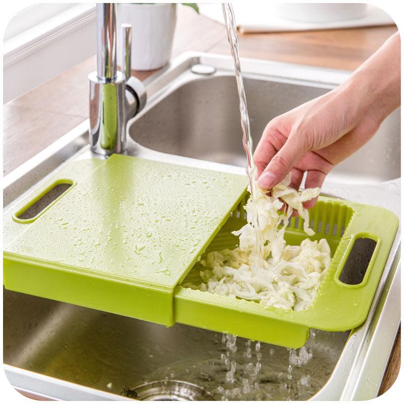 Multifunction Kitchen Chopping Blocks Sinks Drain Basket Cutting Board Vegetable Meat Tools Kitchen Accessories Chopping Board - fadidesign