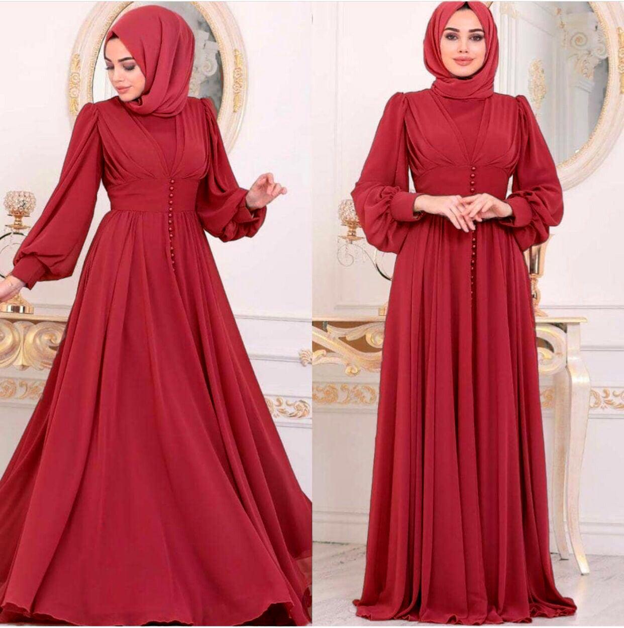 Muslim Women's Clothing Long Sleeve Chiffon Dress - fadidesign