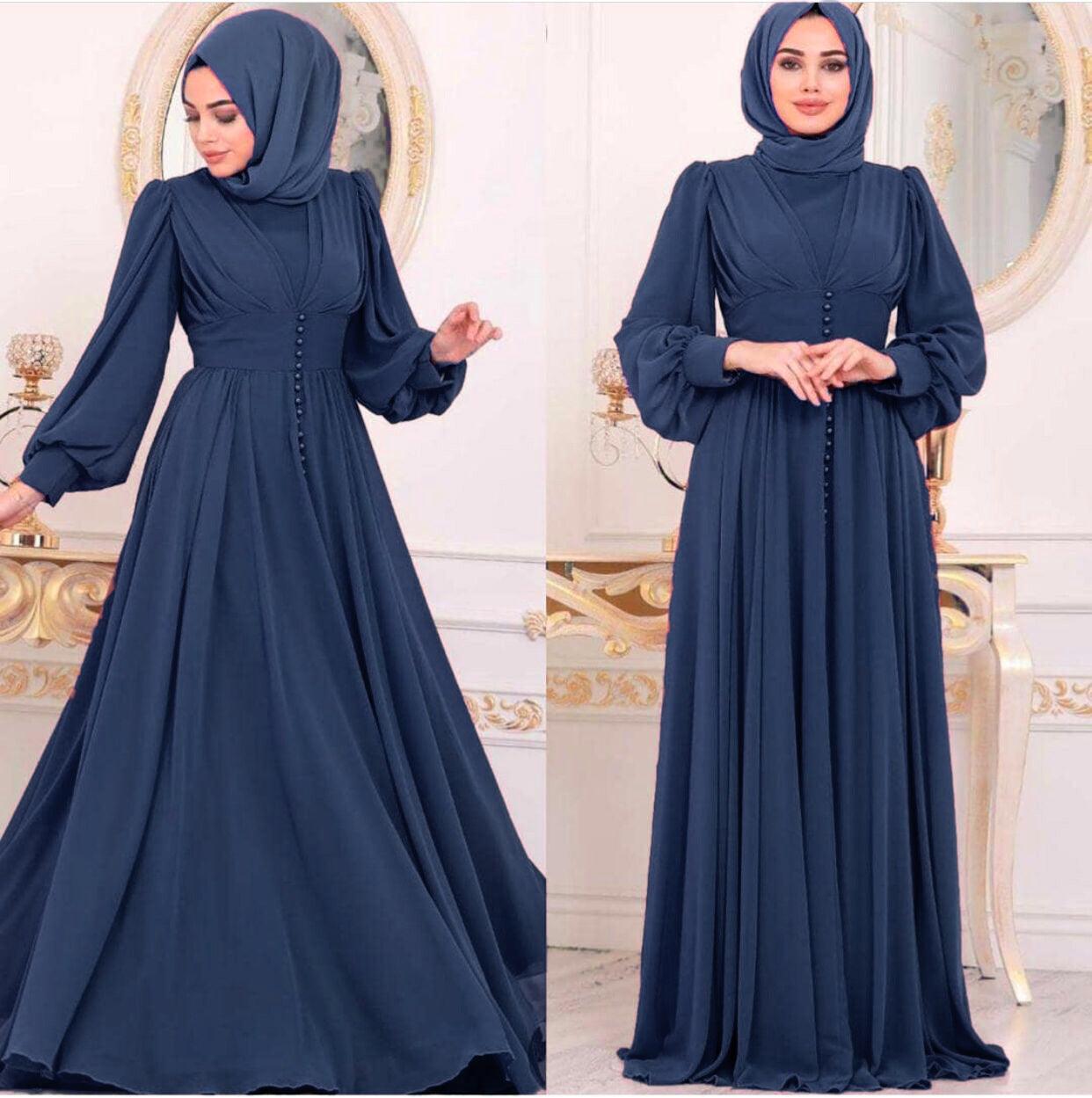 Muslim Women's Clothing Long Sleeve Chiffon Dress - fadidesign