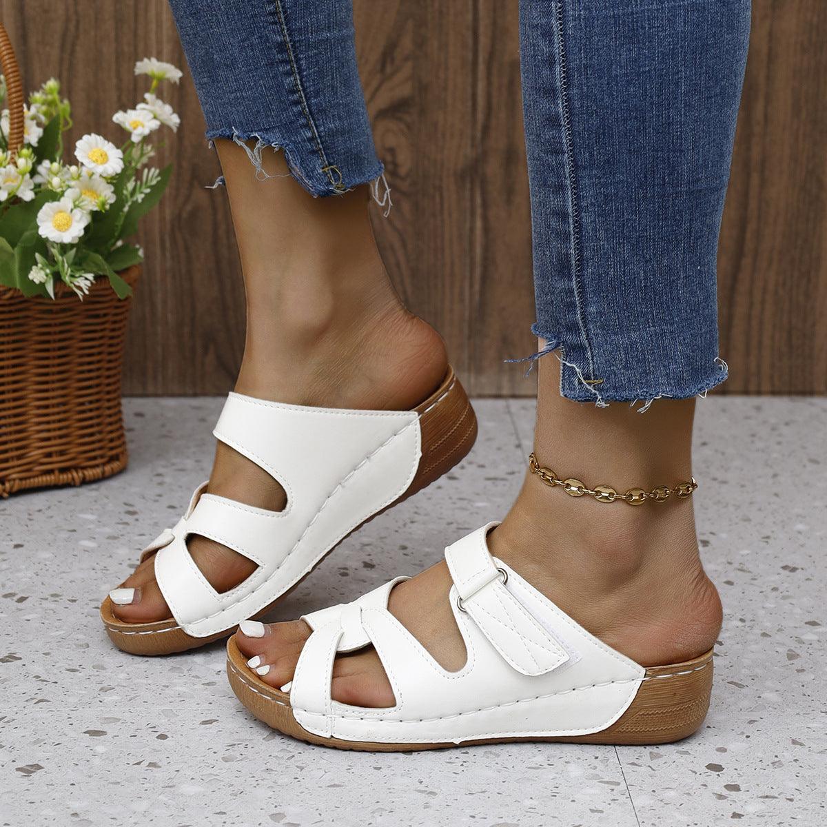 New Casual Wedge Platform Hollow Slippers For Women - fadidesign