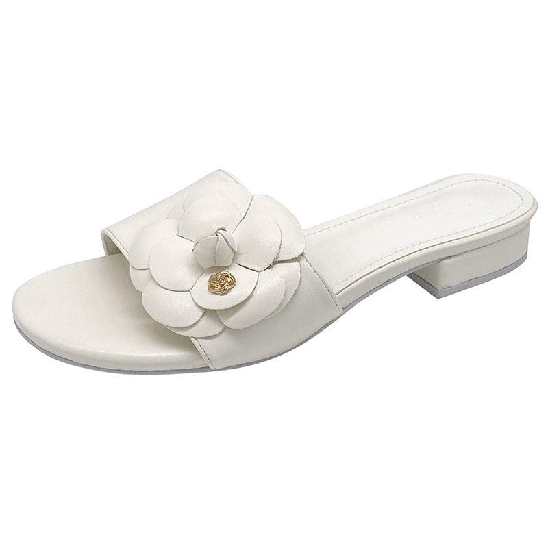 New Classic Style Camellia Slippers For Women - fadidesign