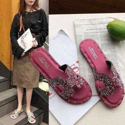 New female sandals and slippers Korean fashion h dragged water beach flat sandals and slippers women - fadidesign