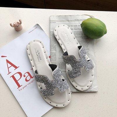 New female sandals and slippers Korean fashion h dragged water beach flat sandals and slippers women - fadidesign