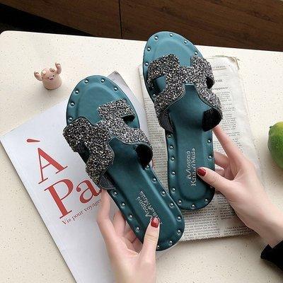 New female sandals and slippers Korean fashion h dragged water beach flat sandals and slippers women - fadidesign