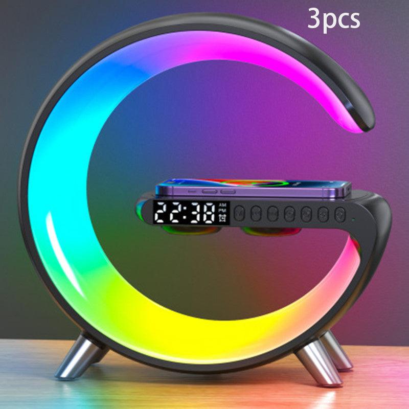 New Intelligent G Shaped LED Lamp Bluetooth Speake Wireless Charger Atmosphere Lamp App Control For Bedroom Home Decor - fadidesign