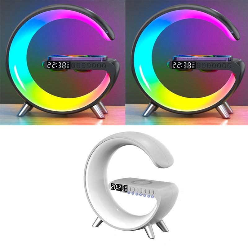 New Intelligent G Shaped LED Lamp Bluetooth Speake Wireless Charger Atmosphere Lamp App Control For Bedroom Home Decor - fadidesign