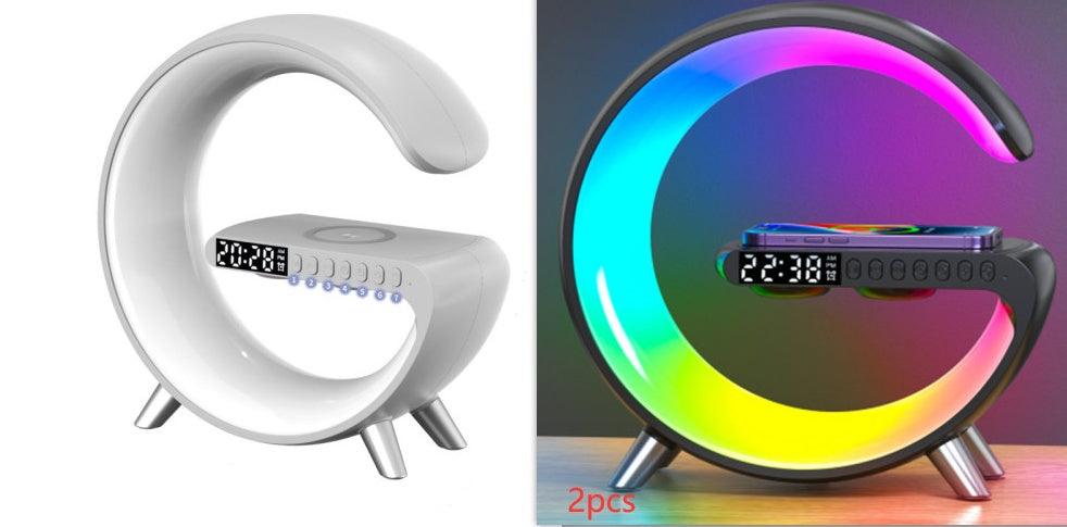 New Intelligent G Shaped LED Lamp Bluetooth Speake Wireless Charger Atmosphere Lamp App Control For Bedroom Home Decor - fadidesign