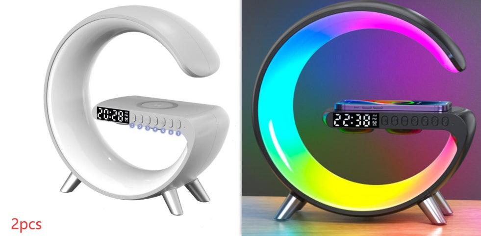 New Intelligent G Shaped LED Lamp Bluetooth Speake Wireless Charger Atmosphere Lamp App Control For Bedroom Home Decor - fadidesign