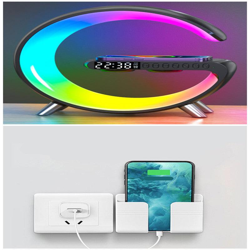 New Intelligent G Shaped LED Lamp Bluetooth Speake Wireless Charger Atmosphere Lamp App Control For Bedroom Home Decor - fadidesign