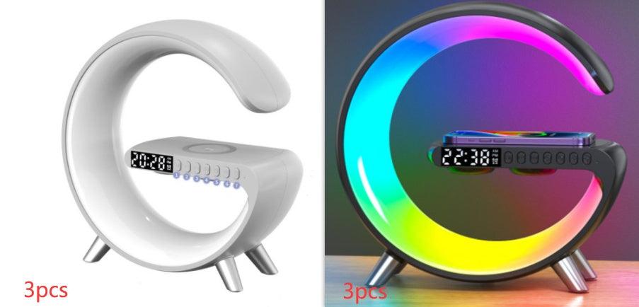 New Intelligent G Shaped LED Lamp Bluetooth Speake Wireless Charger Atmosphere Lamp App Control For Bedroom Home Decor - fadidesign