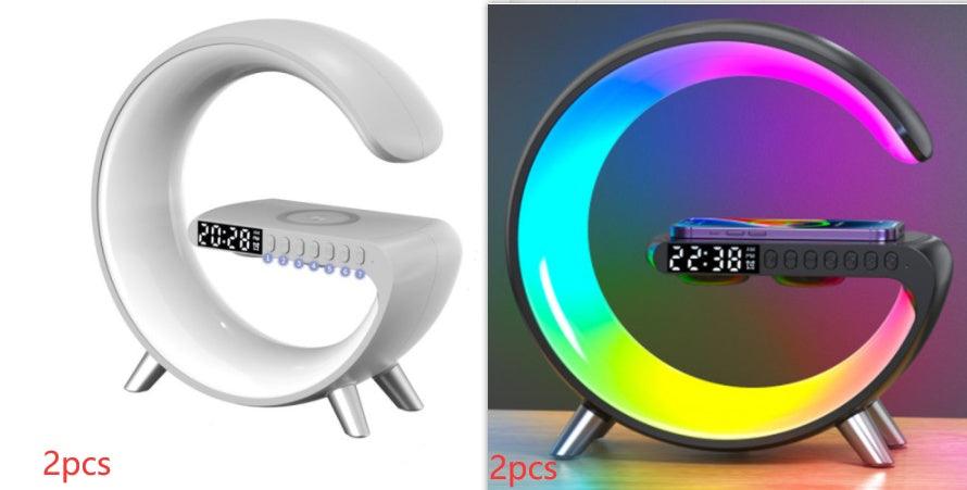 New Intelligent G Shaped LED Lamp Bluetooth Speake Wireless Charger Atmosphere Lamp App Control For Bedroom Home Decor - fadidesign