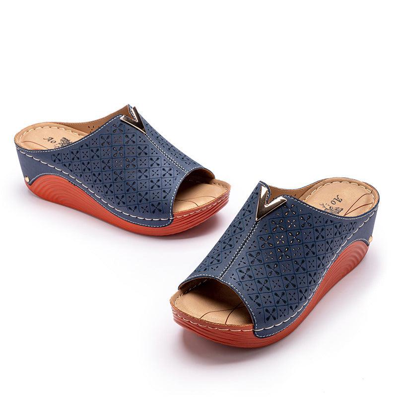 New Large Size Wedge Heel Slippers Women Platform Women Sandals - fadidesign