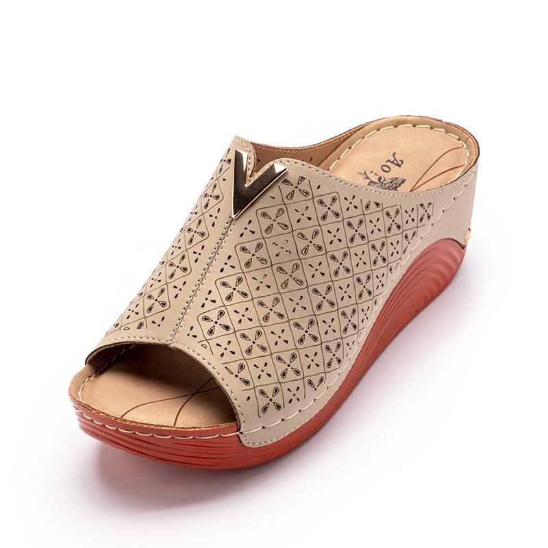 New Large Size Wedge Heel Slippers Women Platform Women Sandals - fadidesign