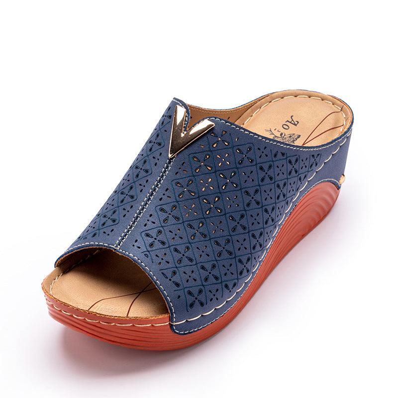 New Large Size Wedge Heel Slippers Women Platform Women Sandals - fadidesign