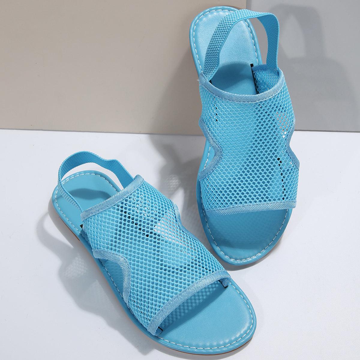 New Mesh Sandals Summer Casual Breathable Flat Shoes For Women Men Beach Shoes - fadidesign