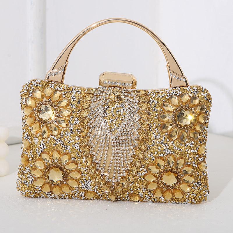 New Metal Handheld Handmade Diamond Inlaid Dinner Bag - fadidesign