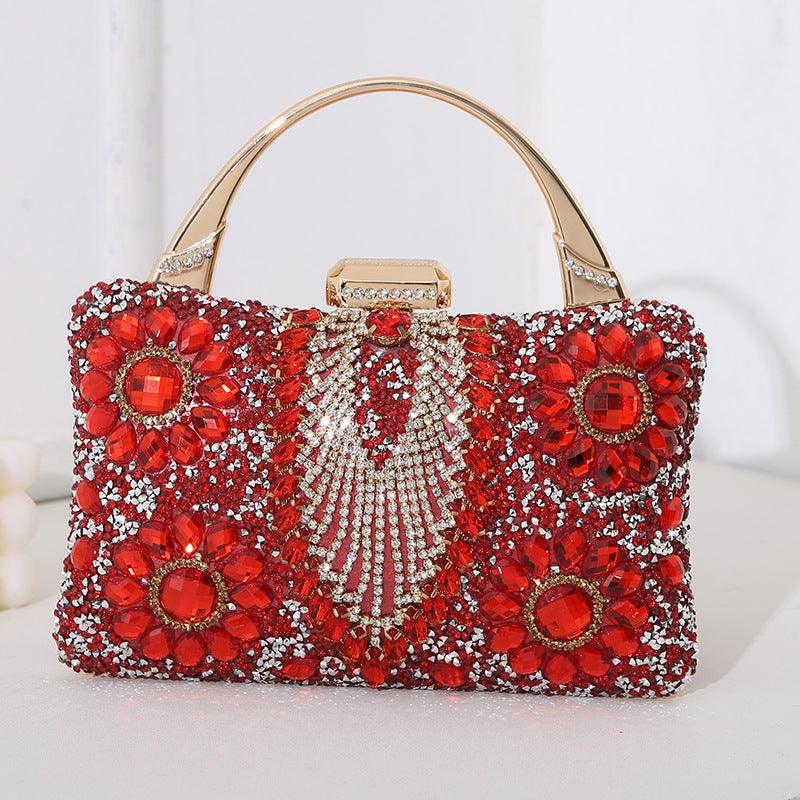 New Metal Handheld Handmade Diamond Inlaid Dinner Bag - fadidesign