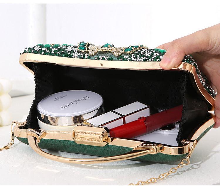 New Metal Handheld Handmade Diamond Inlaid Dinner Bag - fadidesign