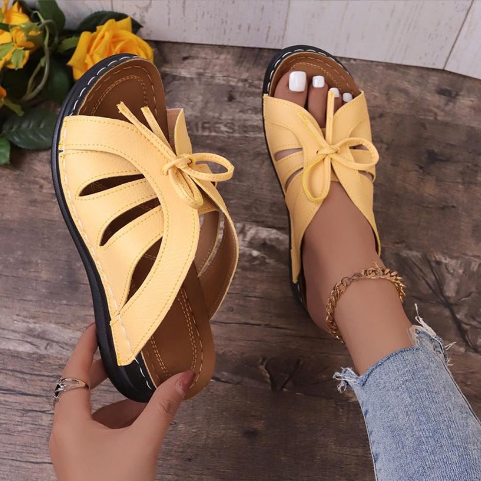 New Roman Shoes For Women Lace-up Platform Wedges Sandals Summer Fashion Slides Casual Vacation Beach Slippers - fadidesign