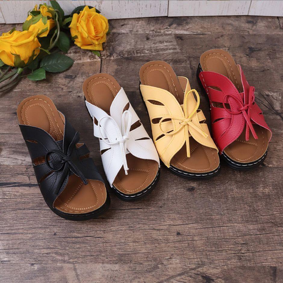 New Roman Shoes For Women Lace-up Platform Wedges Sandals Summer Fashion Slides Casual Vacation Beach Slippers - fadidesign