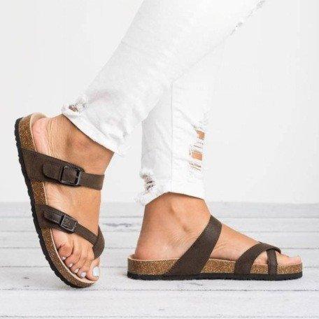 New Style Cork Slippers Women Flat Non Slip Slip On Sandals And Slippers - fadidesign