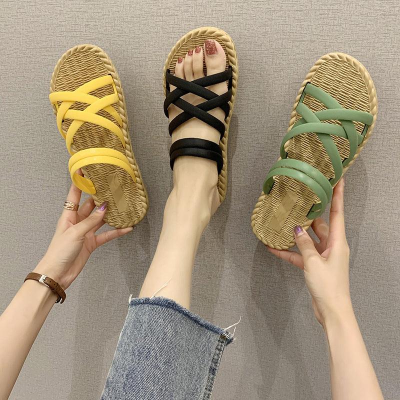 New Style Sandals Women Summer Flat Sandals And Slippers Thick Bottom Beach Women - fadidesign