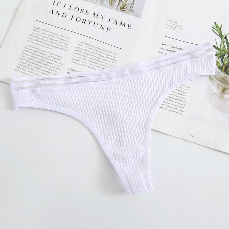 New Womens Underwear Panties Cotton Sexy Thong Soft Low-Waist G-String Breathable Comfortable Fashion Lingerie - fadidesign