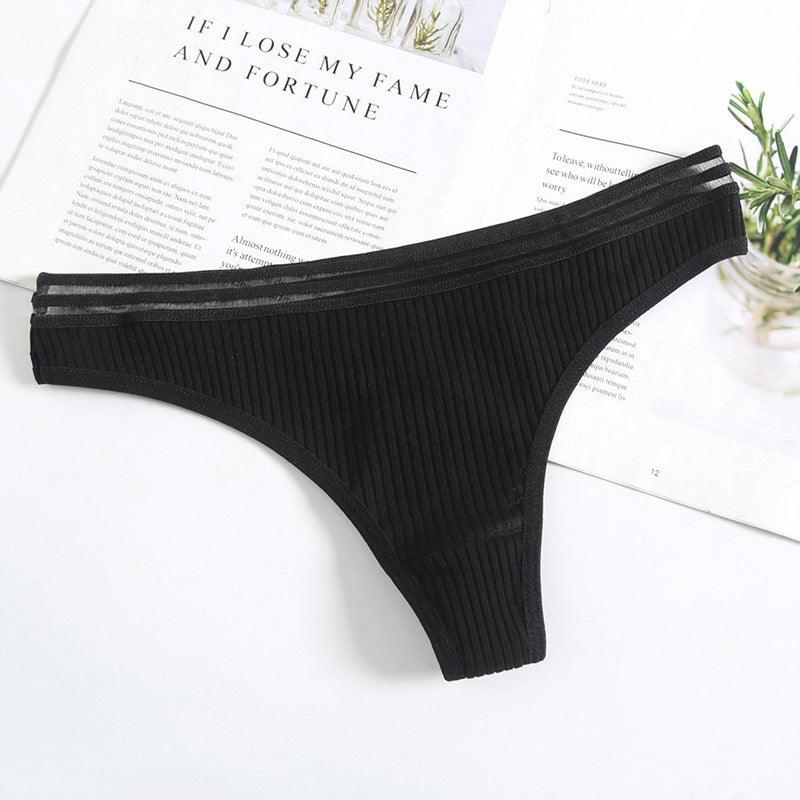 New Womens Underwear Panties Cotton Sexy Thong Soft Low-Waist G-String Breathable Comfortable Fashion Lingerie - fadidesign