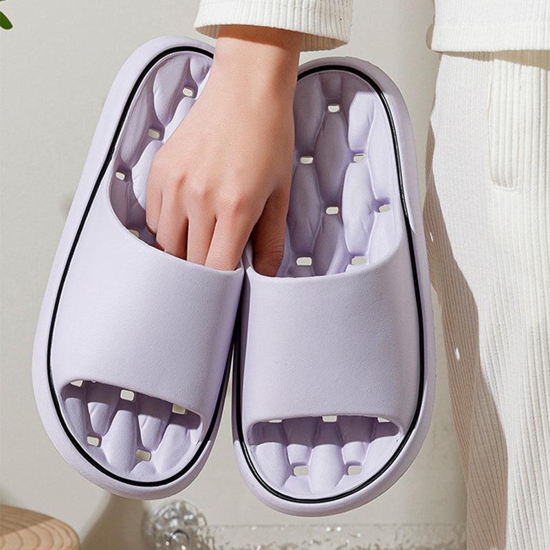 Non-slip Design Bathroom Slippers Home Summer Thick Sole Floor Bedroom House Shoes For Women Men - fadidesign