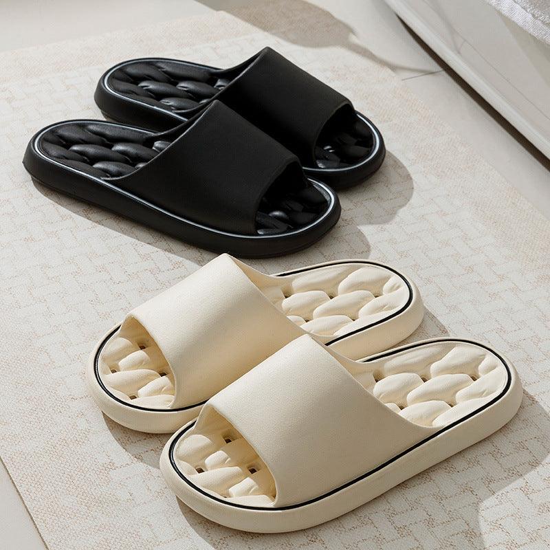 Non-slip Design Bathroom Slippers Home Summer Thick Sole Floor Bedroom House Shoes For Women Men - fadidesign