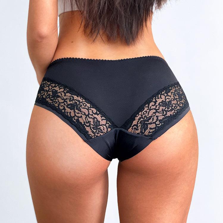 One Piece Ice Silk And Lace Sexy Low-waist Underwear Women - fadidesign